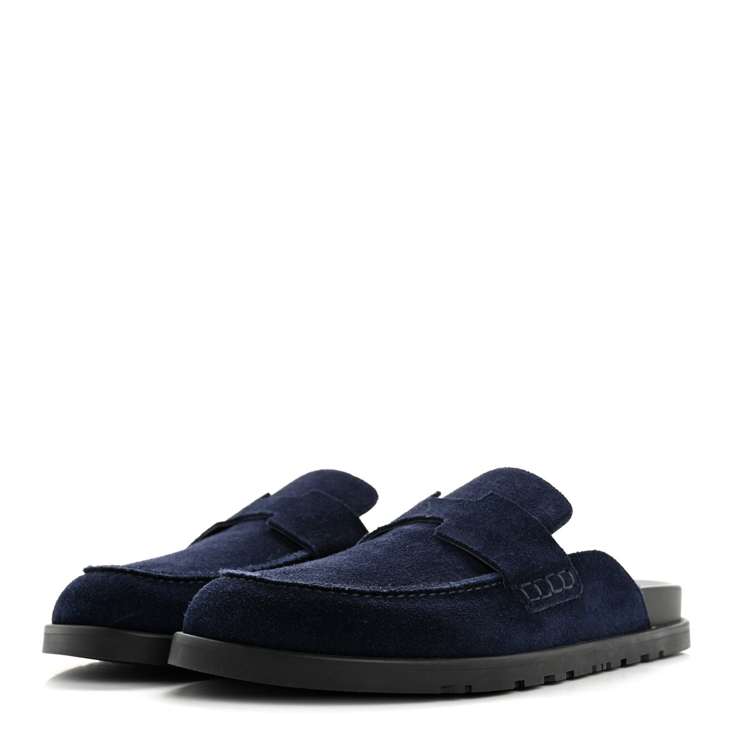 Hermes Suede Calfskin Go Mules 42 Bleu Ocean 4 of 10