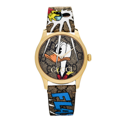 Gucci X DISNEY Stainless Steel Canvas 38mm G-Timeless Donald Duck Quartz Watch 1 of 5