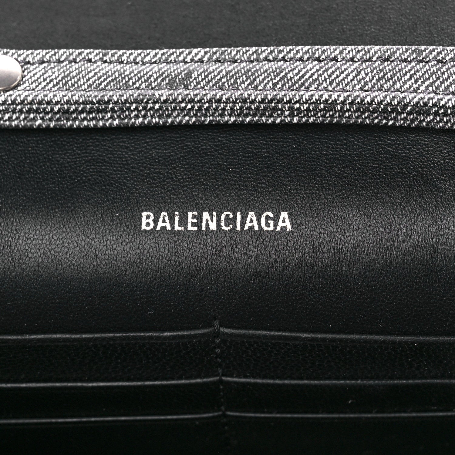 Balenciaga Nappa Denim Printed Hourglass Chain Bag Denim Black 6 of 10
