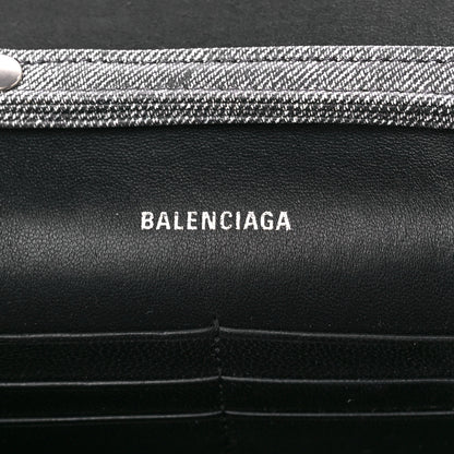 Balenciaga Nappa Denim Printed Hourglass Chain Bag Denim Black 6 of 10