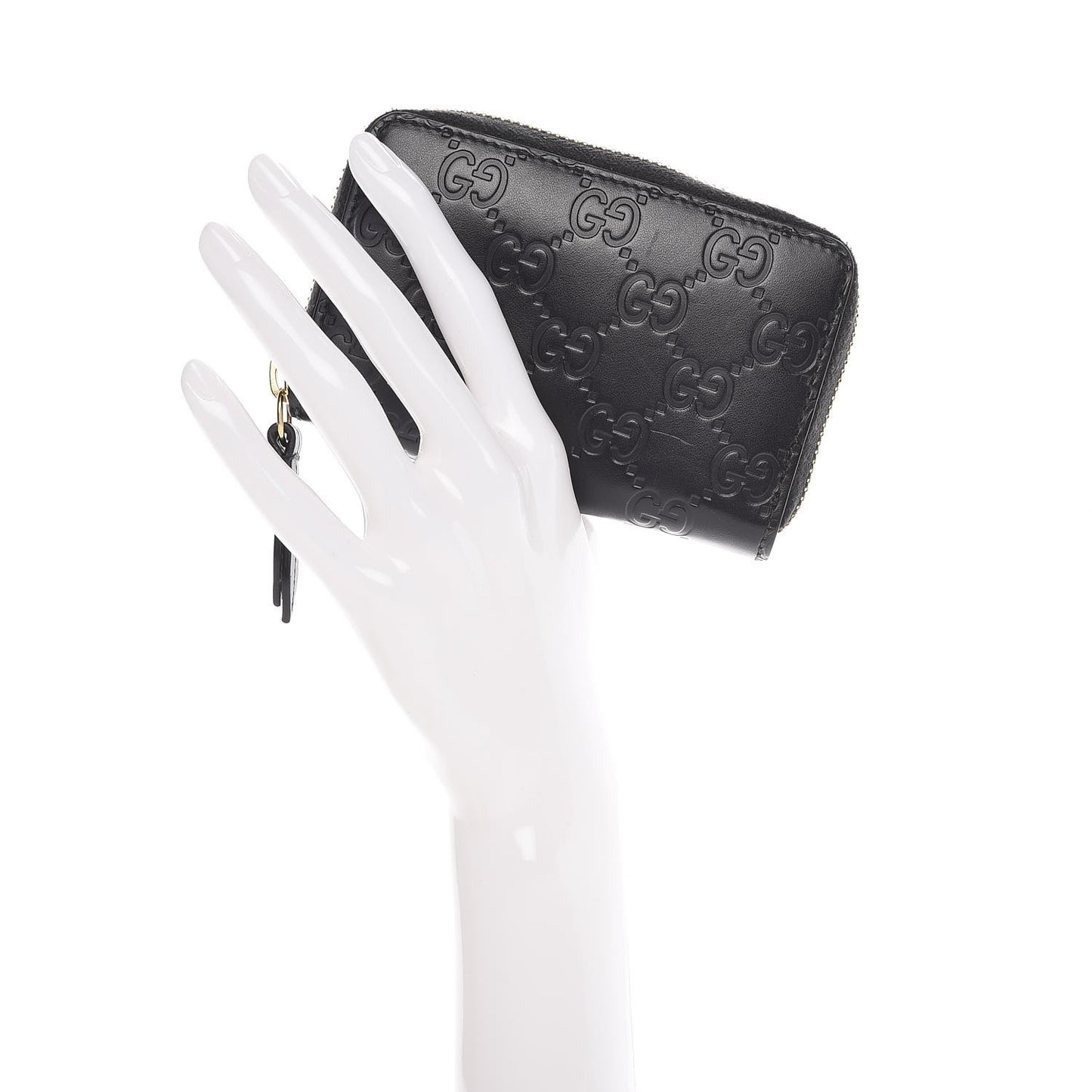 Guccissima Zip Around Card Case Black