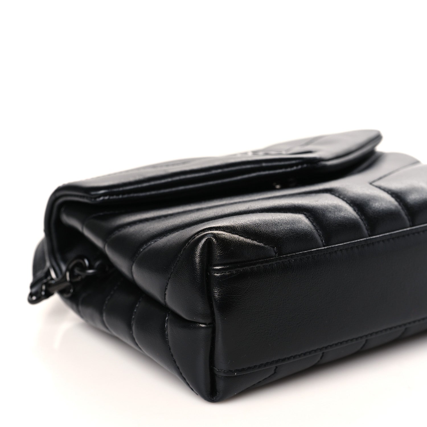 Saint Laurent Calfskin Y Quilted Monogram Monochrome Toy Loulou Crossbody Bag Black 8 of 10