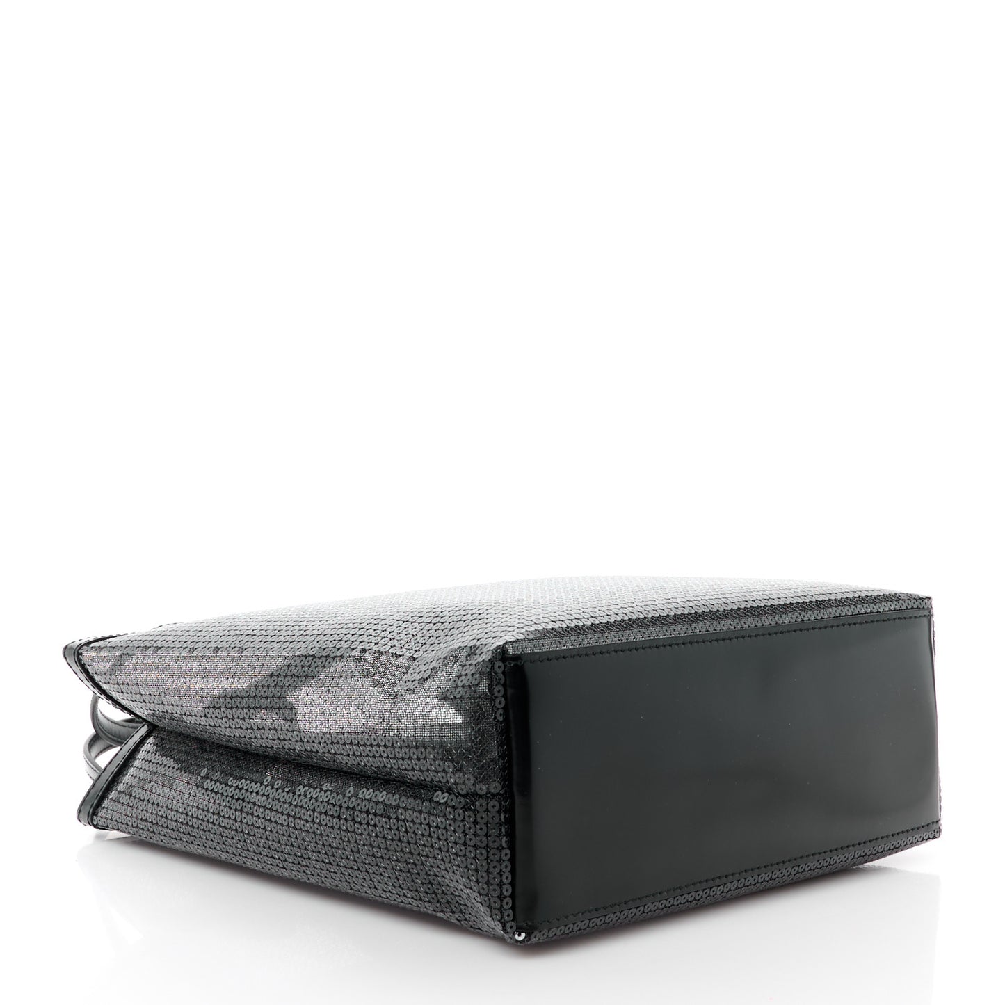 Sequin Rete Paillettes Small Tote Bag Black
