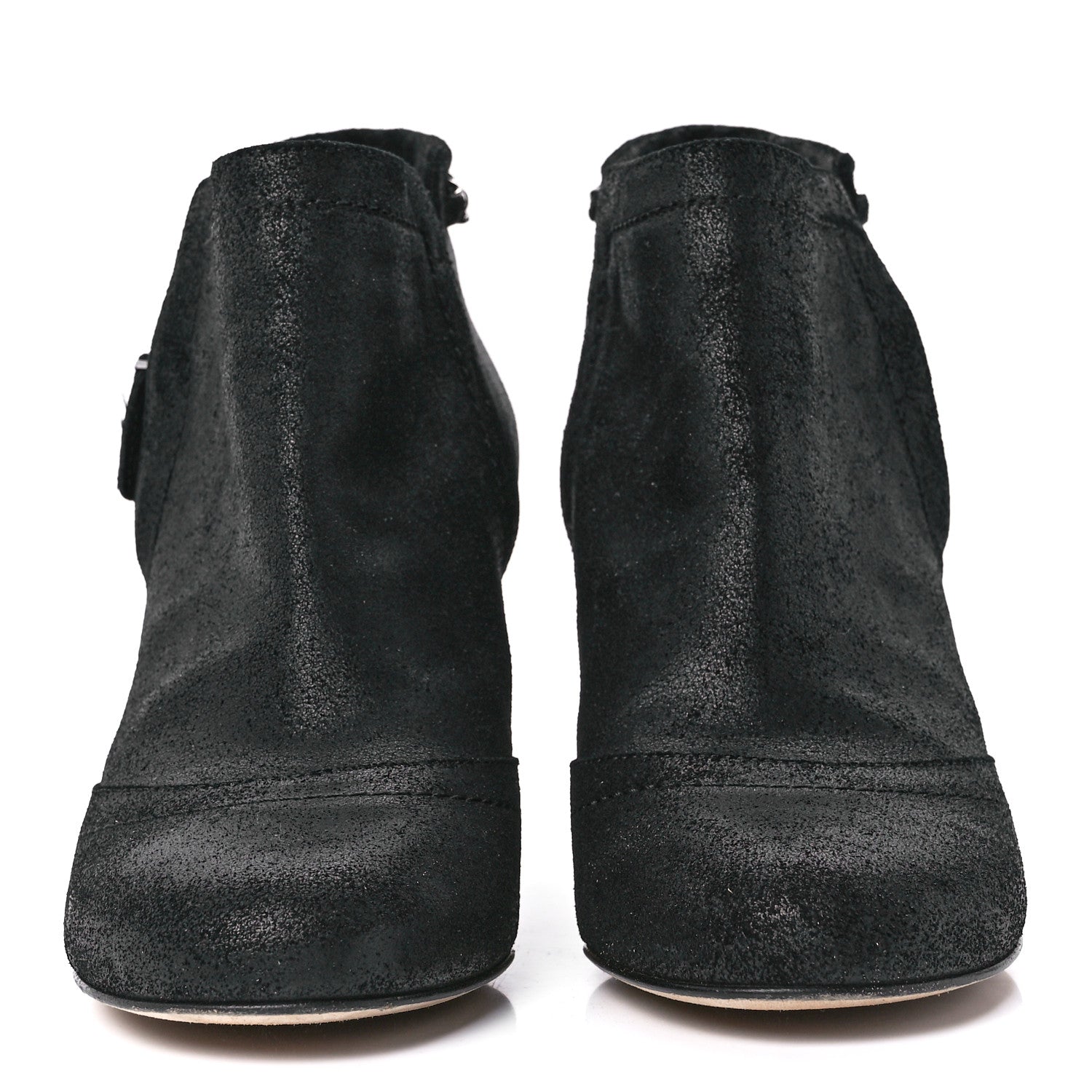 Chanel Suede CC Chain Ankle Boots 36.5 Black 2 of 9
