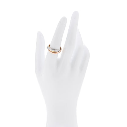 Cartier 18K White Yellow Pink Gold Diamond Small Trinity Paved Ring 54 7 2 of 5