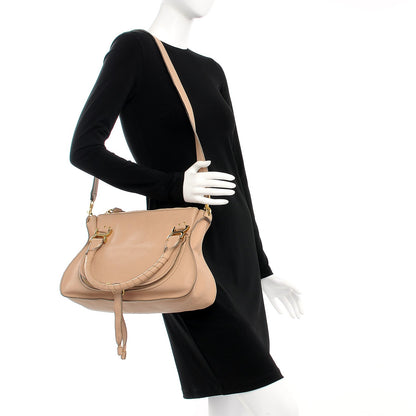 Chloe Calfskin Medium Marcie Nude Satchel Natural 2 of 9