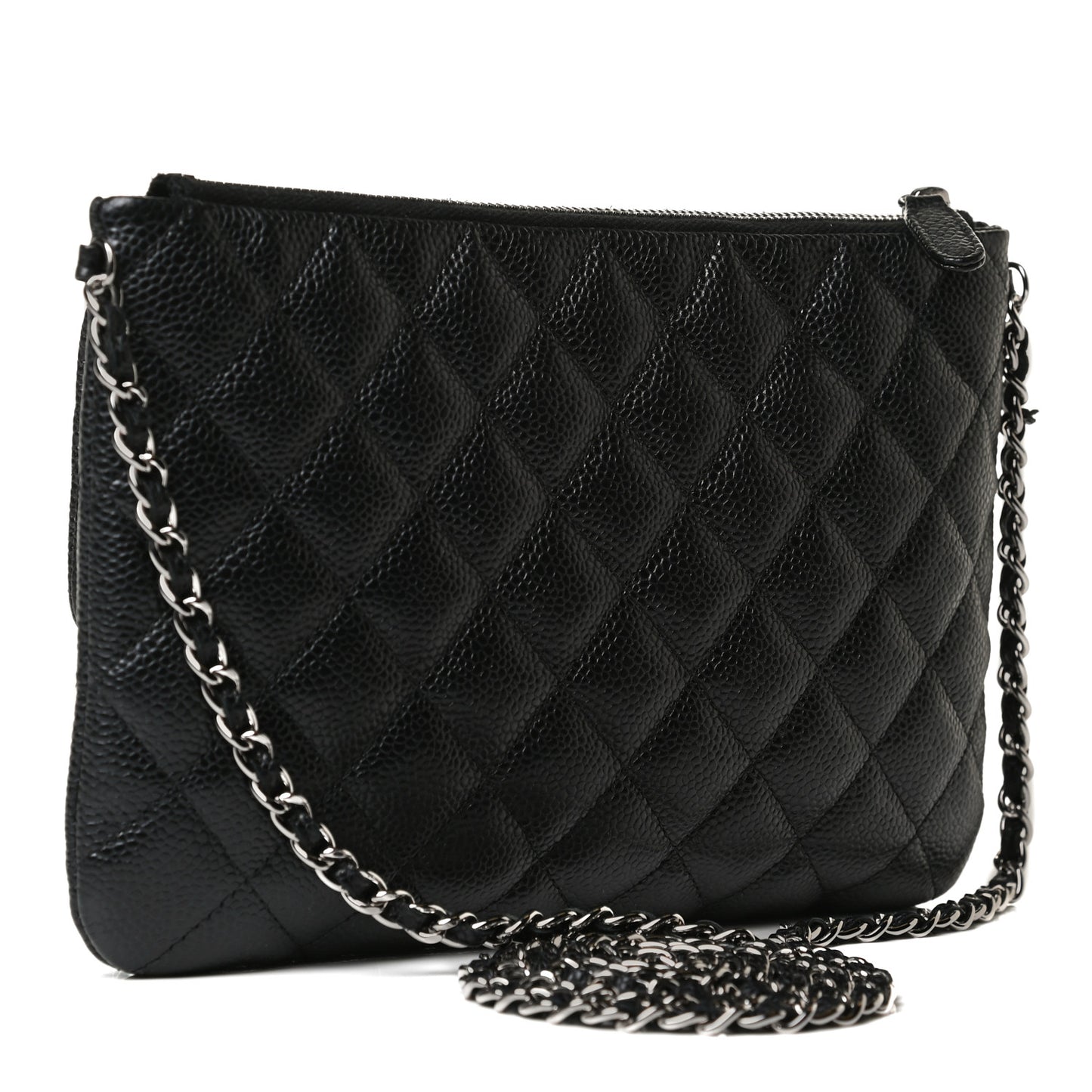 Caviar Quilted Daily Zip Crossbody Bag Black