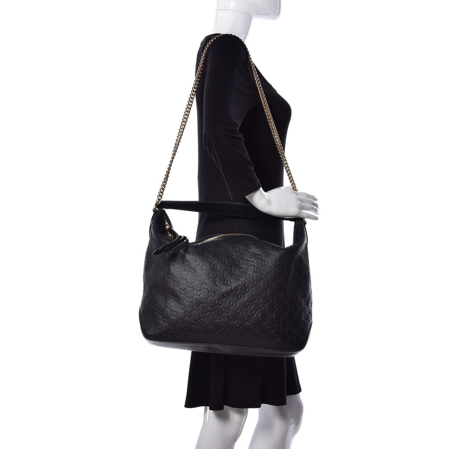 Guccissima Signature Large Linea A Hobo Black