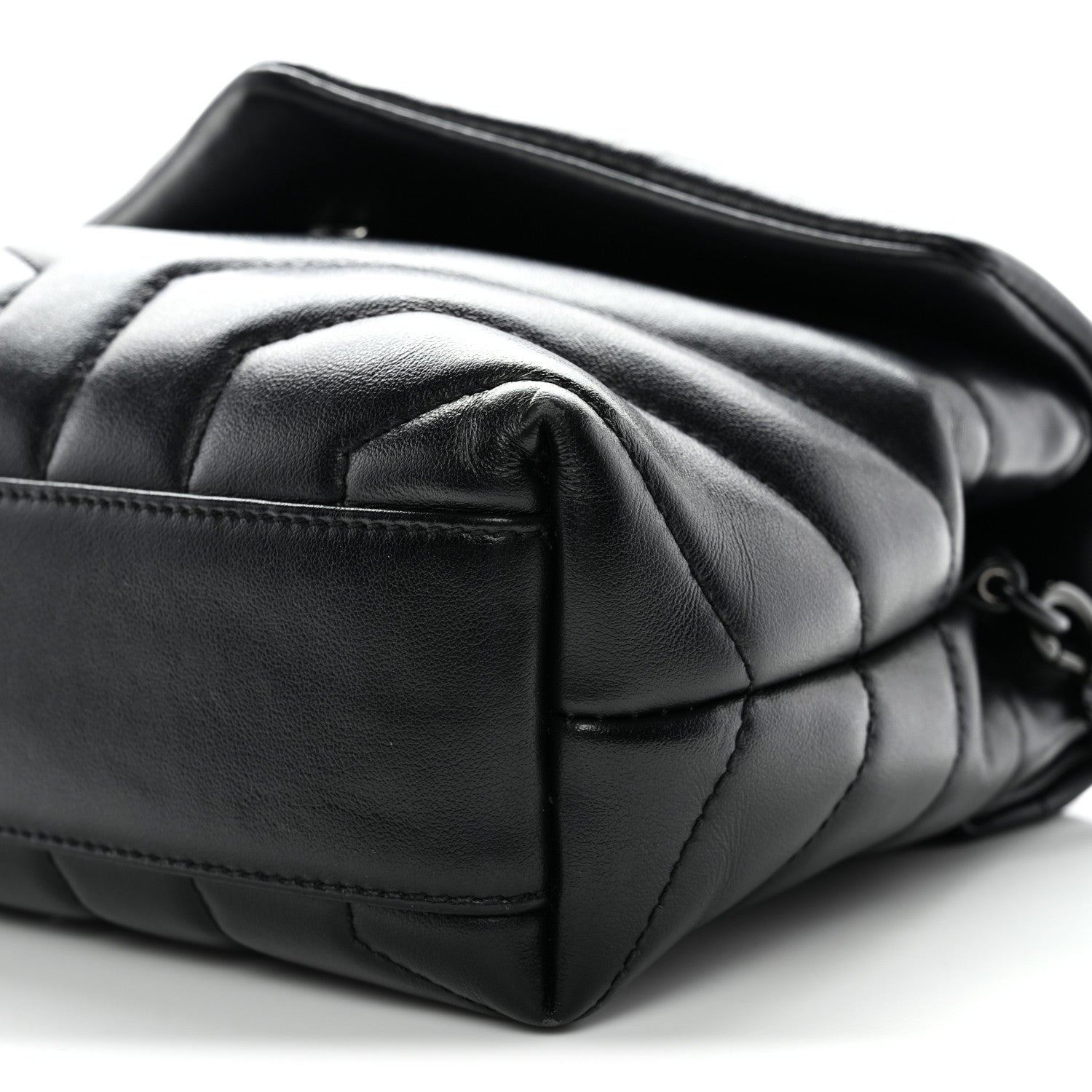 Saint Laurent Calfskin Y Quilted Monogram Monochrome Toy Loulou Crossbody Bag Black 10 of 10