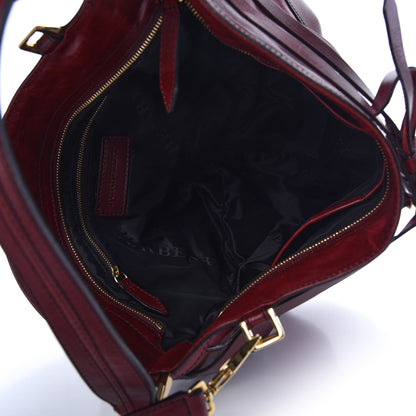 Burberry Lambskin Bridle Calfskin Small Dutton Hobo Claret Red 5 of 10
