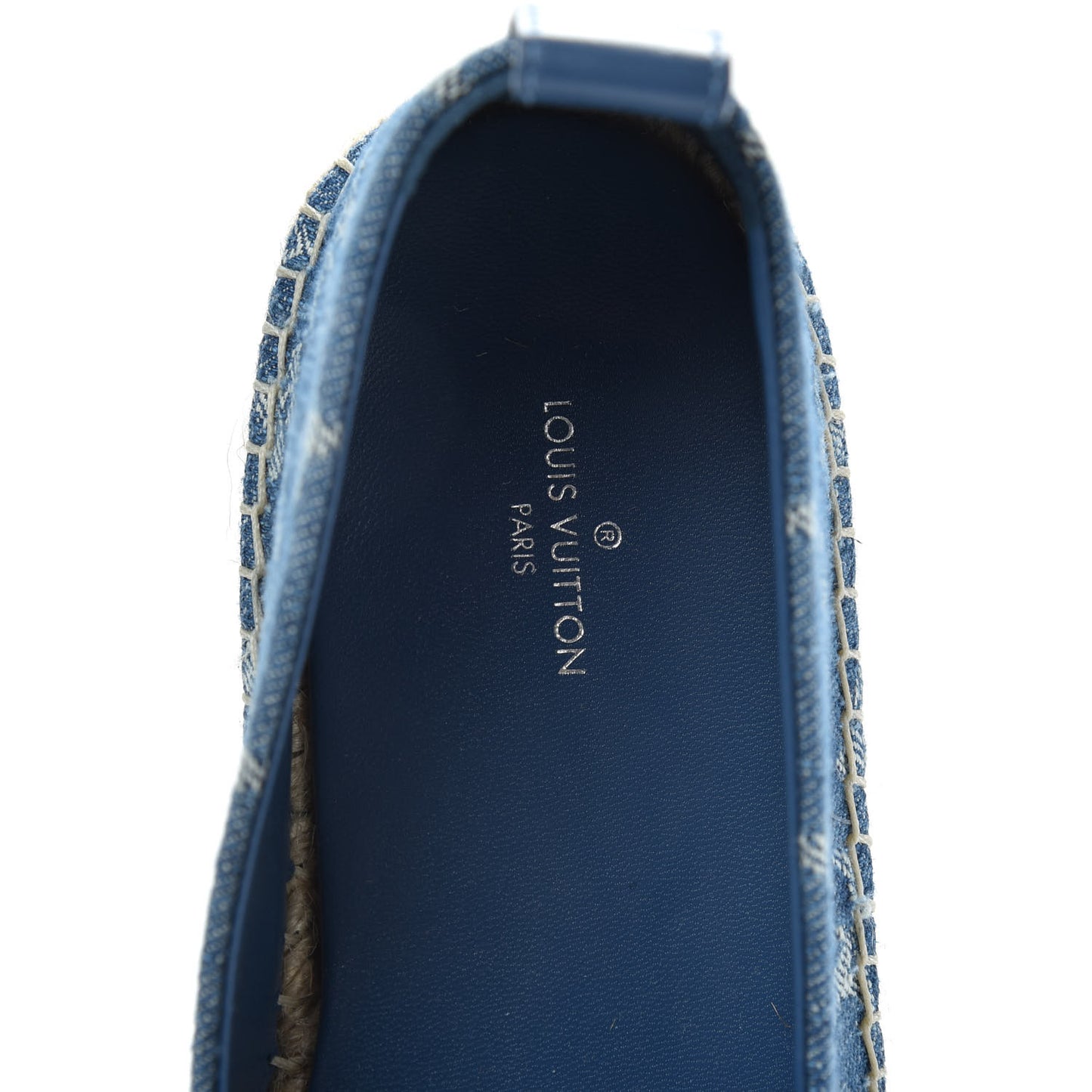 Monogram Denim Starboard Espadrille Flats 37.5 Blue