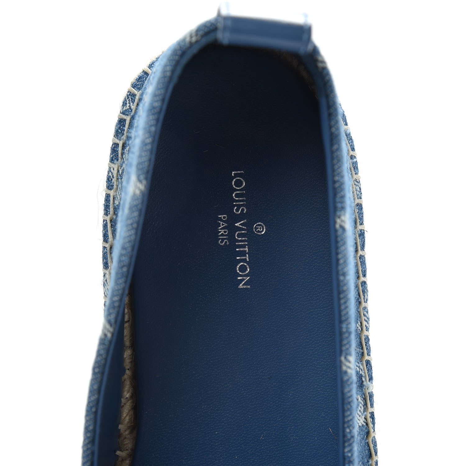 Louis Vuitton Monogram Denim Starboard Espadrille Flats 37.5 Blue 6 of 9
