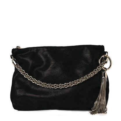Jimmy Choo Shimmer Suede Callie Clutch Bag Black 1 of 9