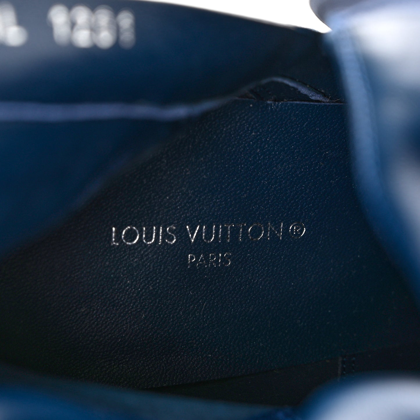Denim Monogram Silhouette Ankle Boots 36 Navy Blue