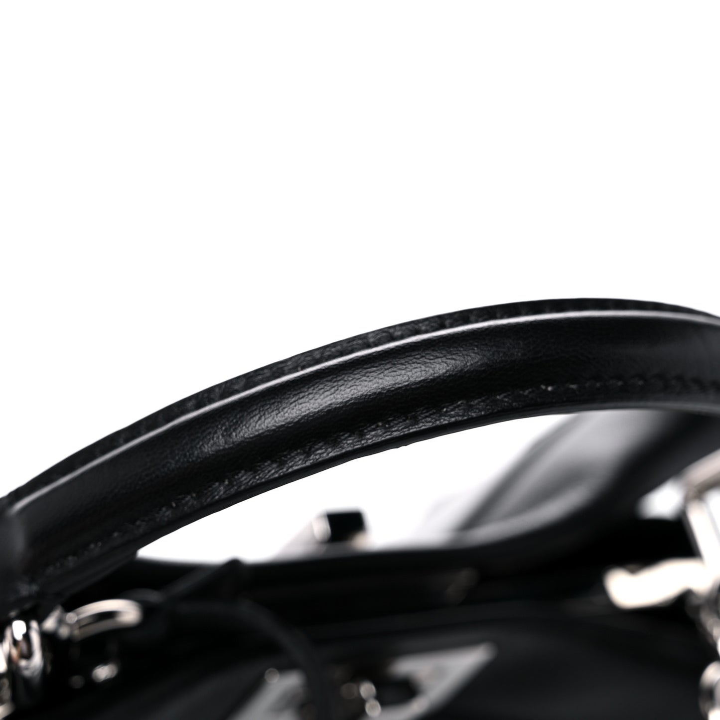 Nappa Lace Up Mini Peekaboo Iconic Satchel Black