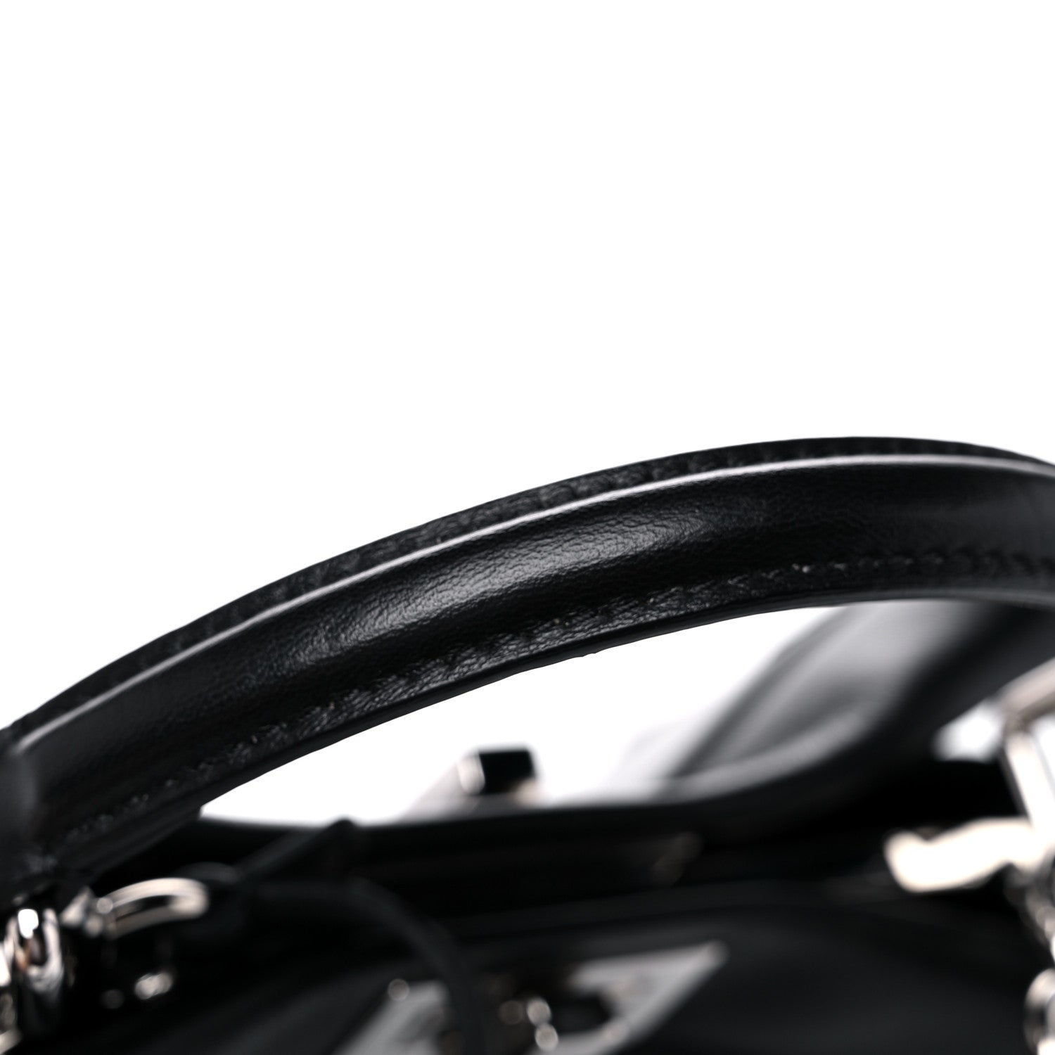 Fendi Nappa Lace Up Mini Peekaboo Iconic Satchel Black 11 of 12