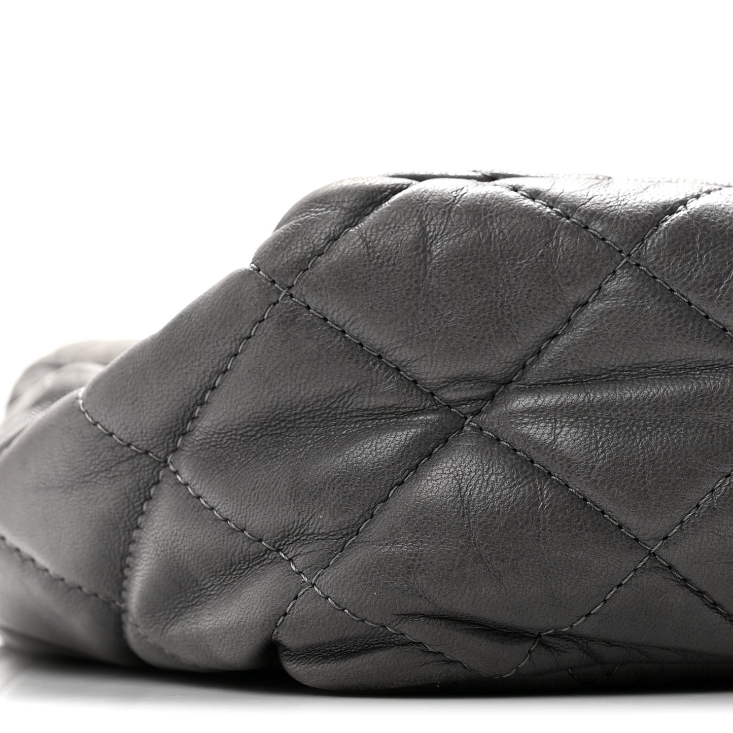 Lambskin Quilted Jumbo Single Flap Grey