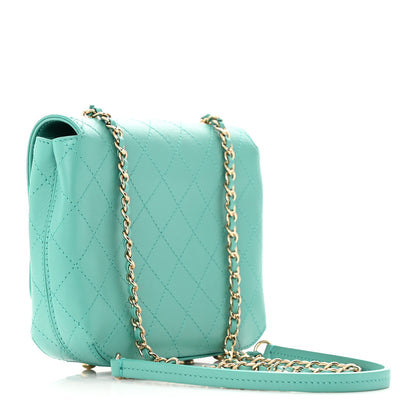 Chanel Calfskin Stitched Small Covered CC Flap Bag Green 3 of 16