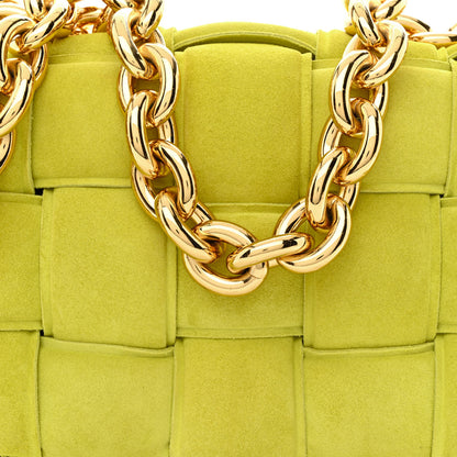 Bottega Veneta Suede Maxi Intrecciato Padded Chain Cassette Crossbody Bag Kiwi 7 of 9
