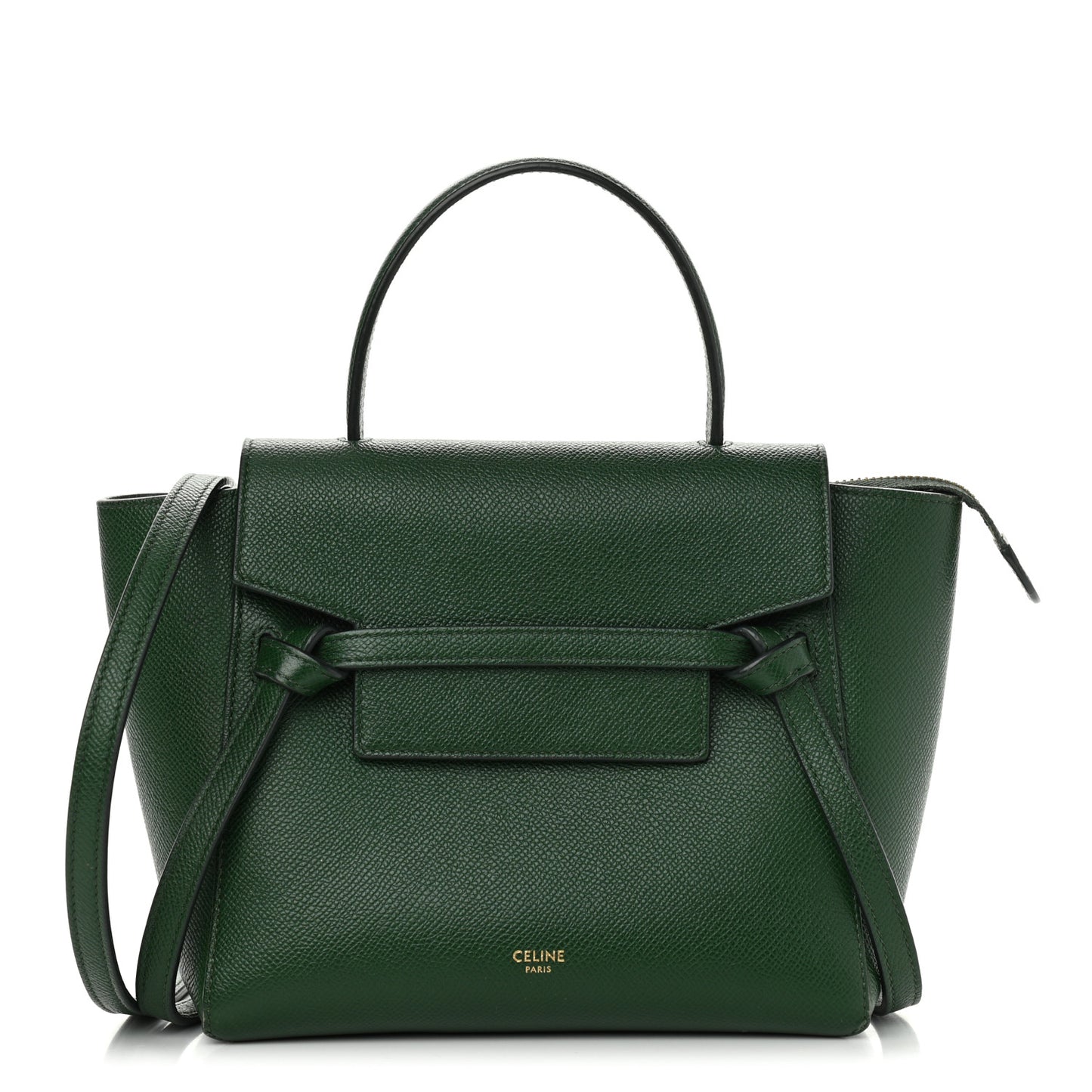 Grained Calfskin Nano Belt Bag Dark Green