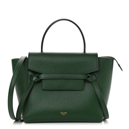 Celine Grained Calfskin Nano Belt Bag Dark Green 1 of 10
