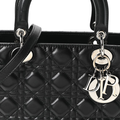 Christian Dior Lambskin Cannage Medium Lady Dior Black 8 of 10