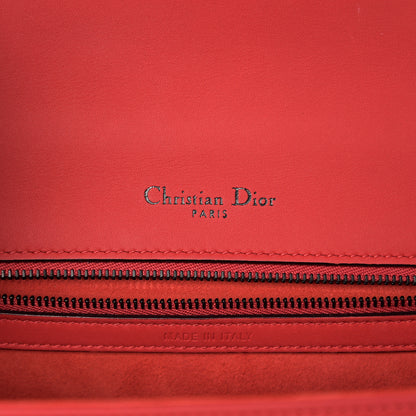 Christian Dior Ultra Matte Calfskin Studded Small Diorama Flap Bag Red Black 5 of 8