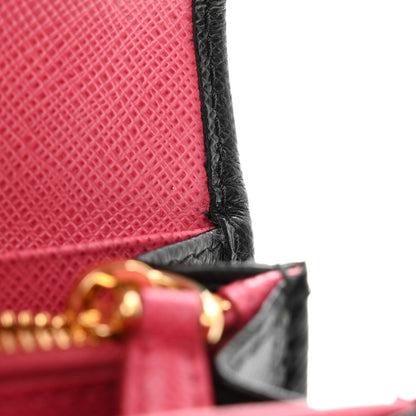 Prada Saffiano Continental Flap Wallet Black Ibisco 11 of 12