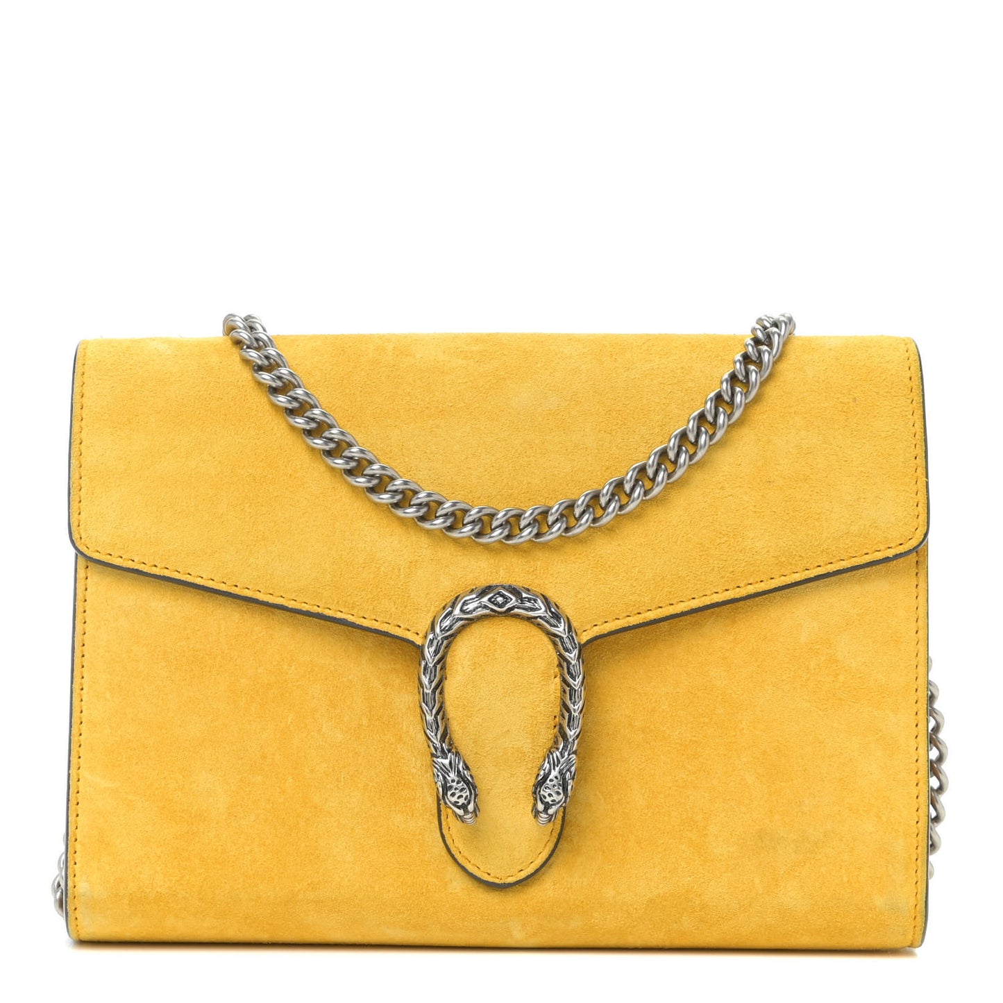 Suede Mini Dionysus Chain Wallet Yellow