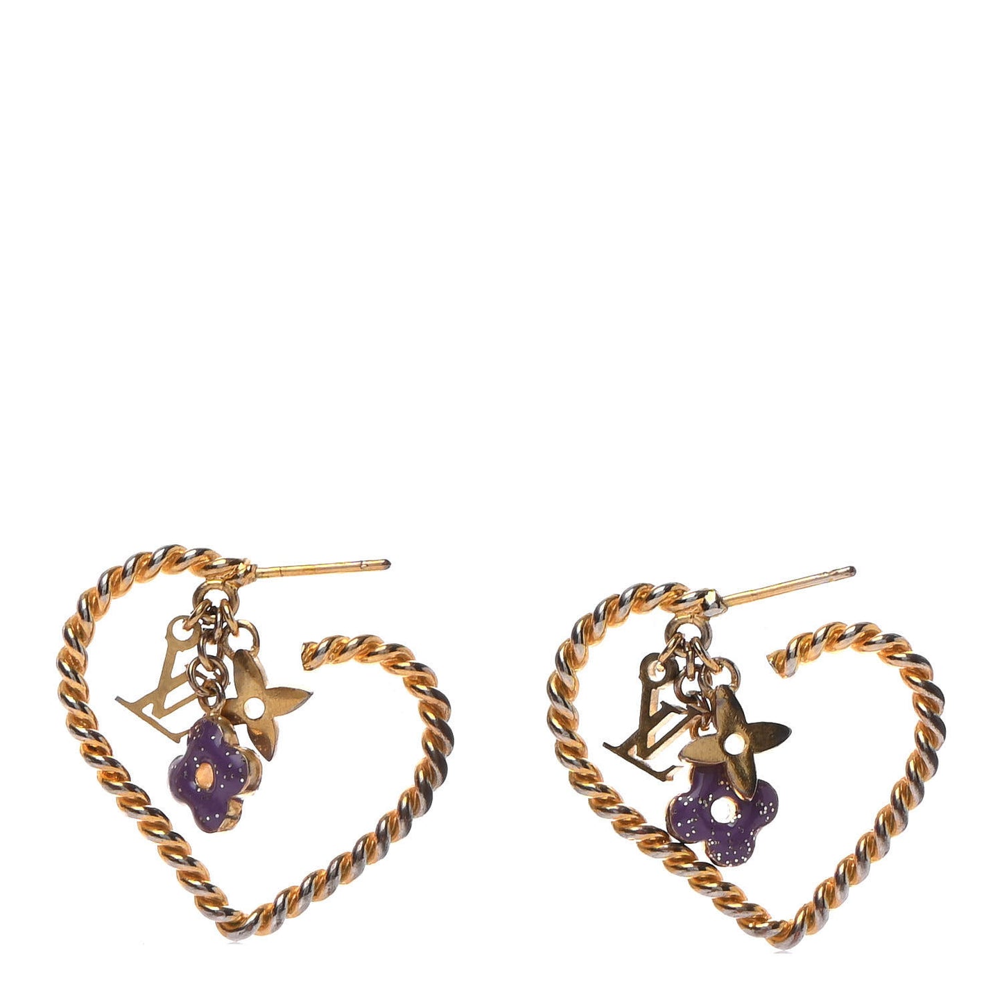 Sweet Monogram In My Heart Hoop Earrings Gold