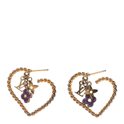 Louis Vuitton Sweet Monogram In My Heart Hoop Earrings Gold 1 of 4