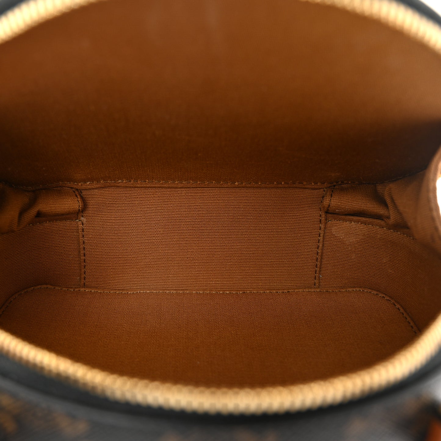 Calfskin Triomphe Canvas Half Moon Case Tan