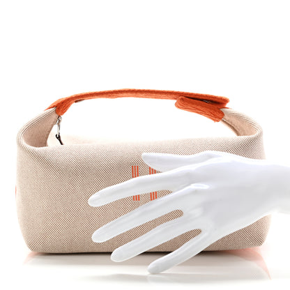Hermes Canvas Small Bride-A-Brac Pouch Natural Orange 2 of 10