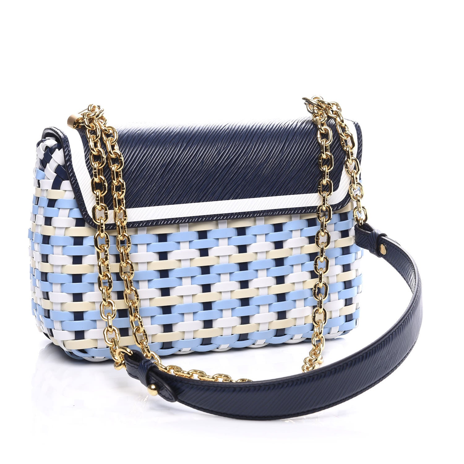 Louis Vuitton Epi Guinguette Twist Shoulder Bag MM Indigo Blue 2 of 10