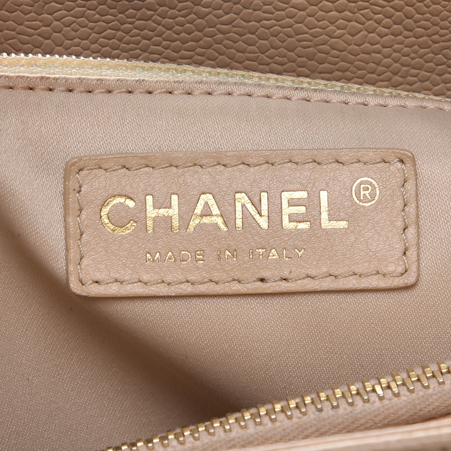 Caviar Quilted Grand Shopping Tote GST Beige Clair