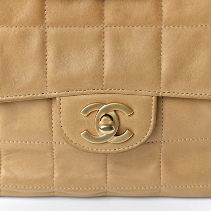 Chanel Lambskin Quilted Medium Chocolate Bar Flap Beige 11 of 17