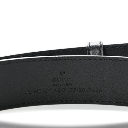 Gucci Plutone Calfskin Double G 30mm Belt 75 30 Black 3 of 5