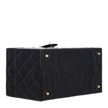 Chanel Patent Quilted Vanity Train Case Black 3 of 10