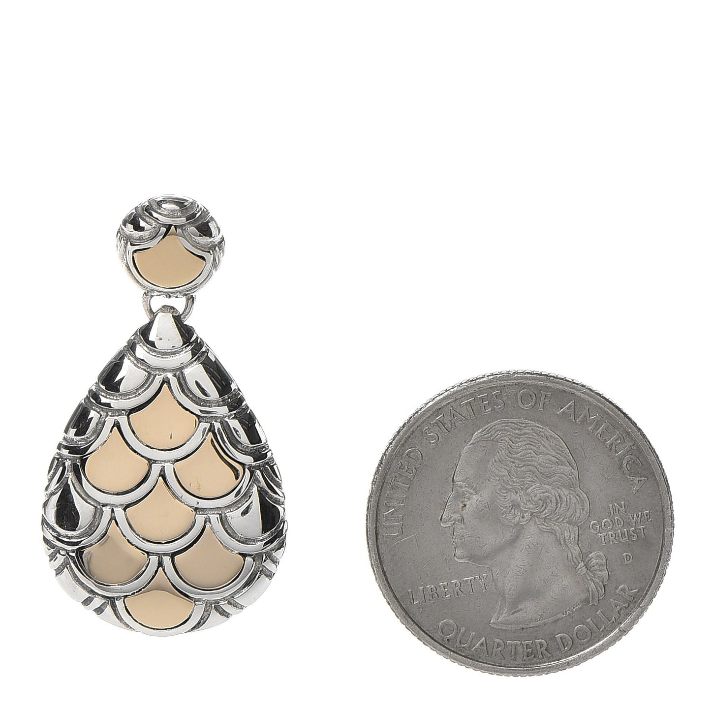 Sterling Silver 18K Yellow Gold Naga Teardrop Earrings