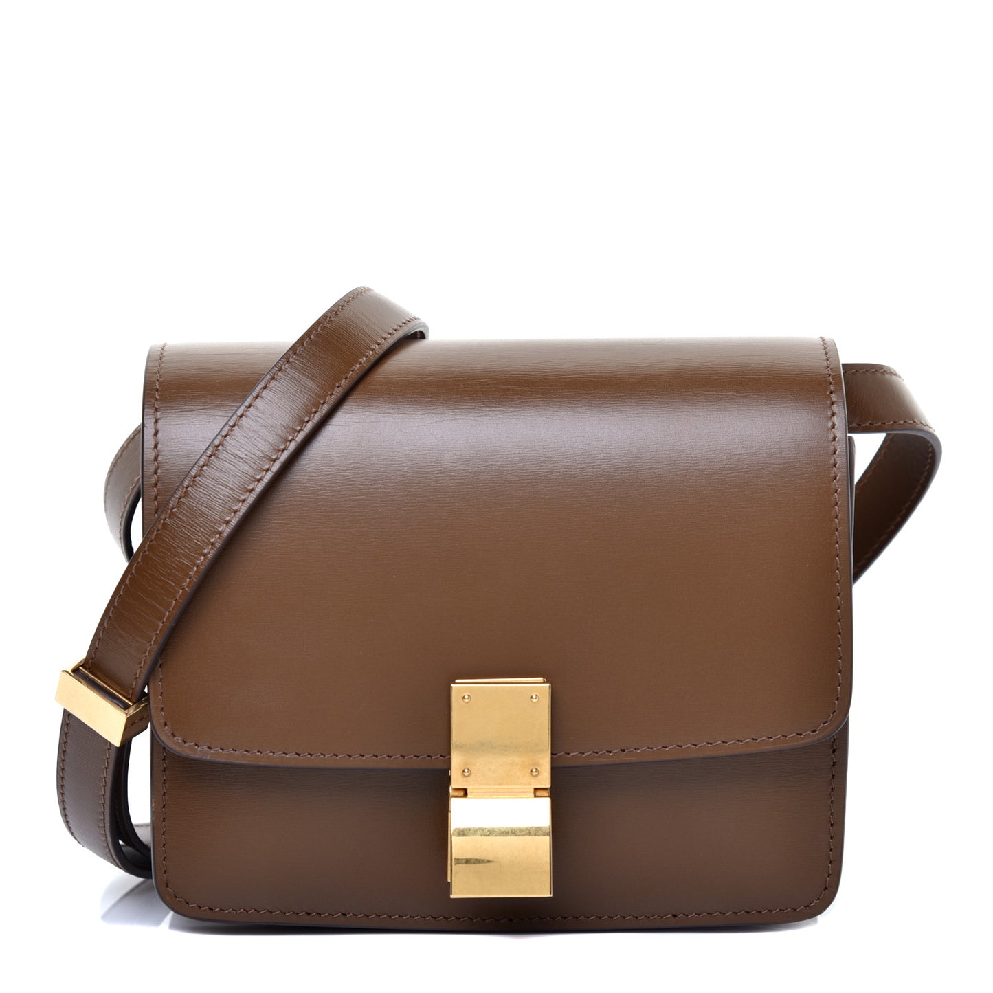 Smooth Calfskin Small Classic Box Flap Bag Camel