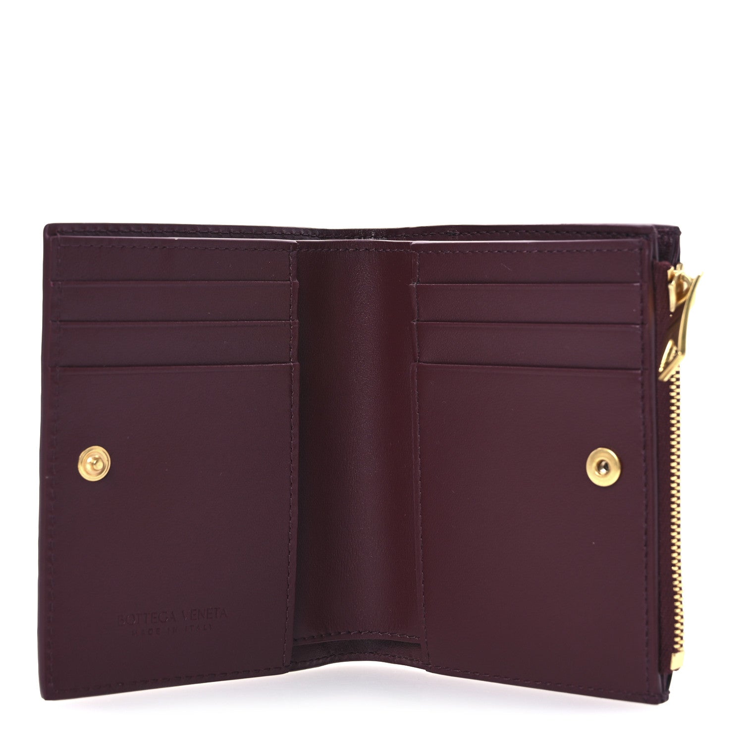 Bottega Veneta Nappa Intrecciato Small Bi-Fold Zip Wallet Barolo 5 of 8