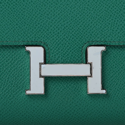 Hermes Epsom Constance Long To Go Wallet Vert Jade Bleu Brume 8 of 15