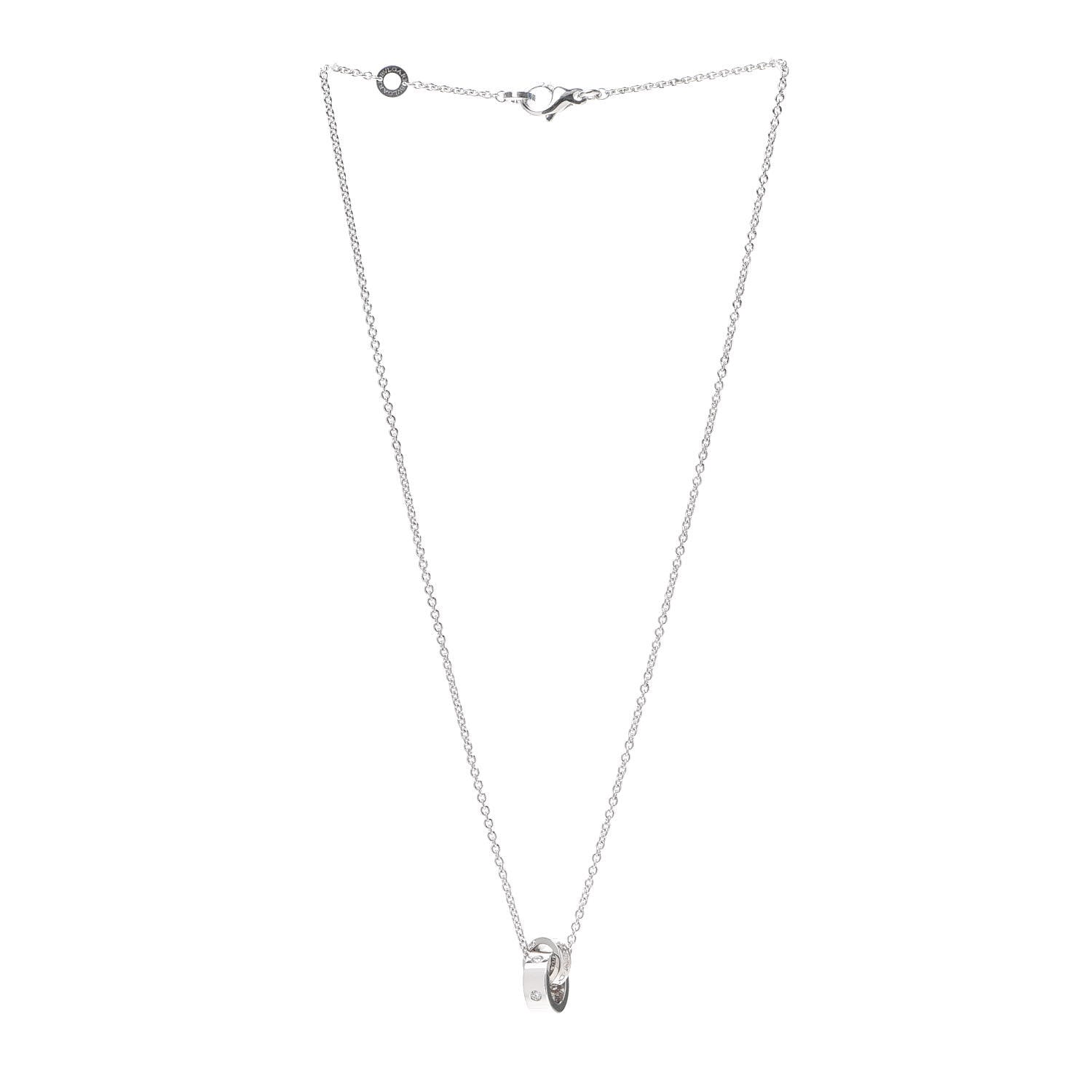 Bulgari 18K White Gold Diamond BVLGARI BVLGARI Link Pendant Necklace 3 of 7