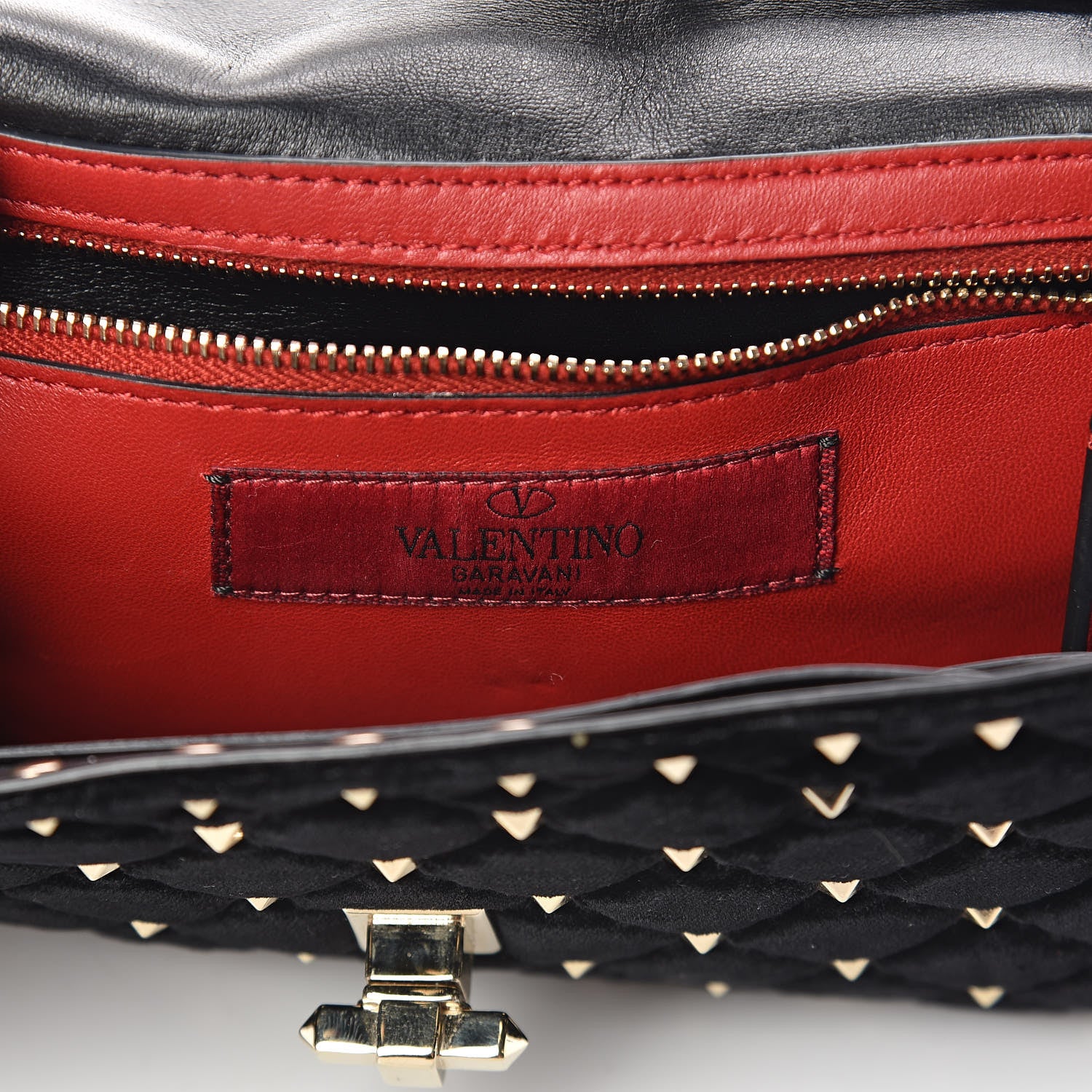 Valentino Garavani Velvet Rockstud Spike Wallet on Chain Black 8 of 9