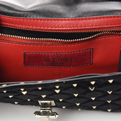 Valentino Garavani Velvet Rockstud Spike Wallet on Chain Black 8 of 9
