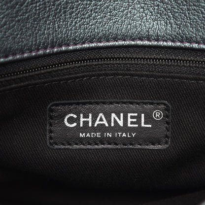 Chanel Iridescent Goatskin Quilted Small Double Carry Waist Chain Flap Purple 8 of 9