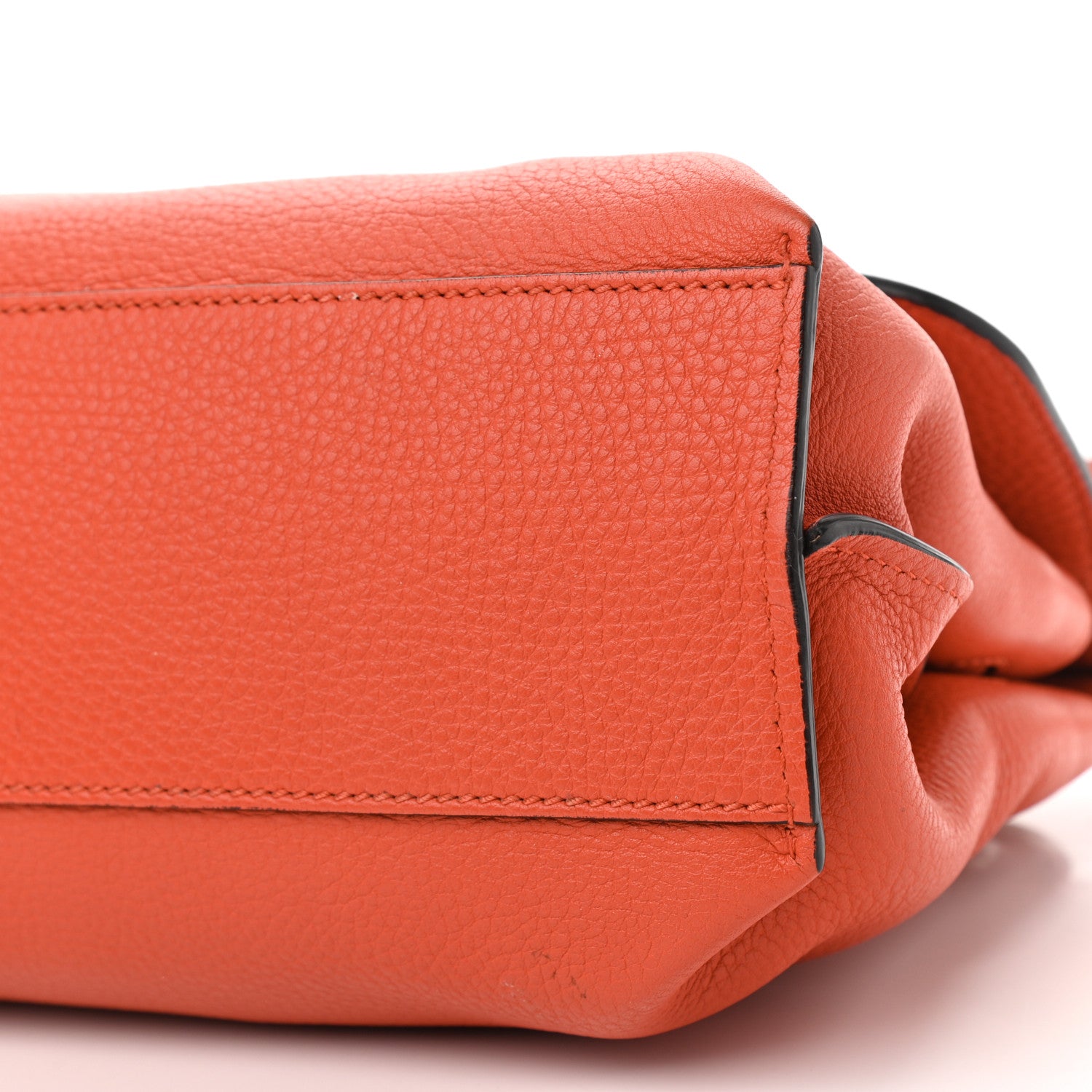 Gucci Cellarius Calfskin Small Bamboo Daily Top Handle Bag New Dark Orange 9 of 10