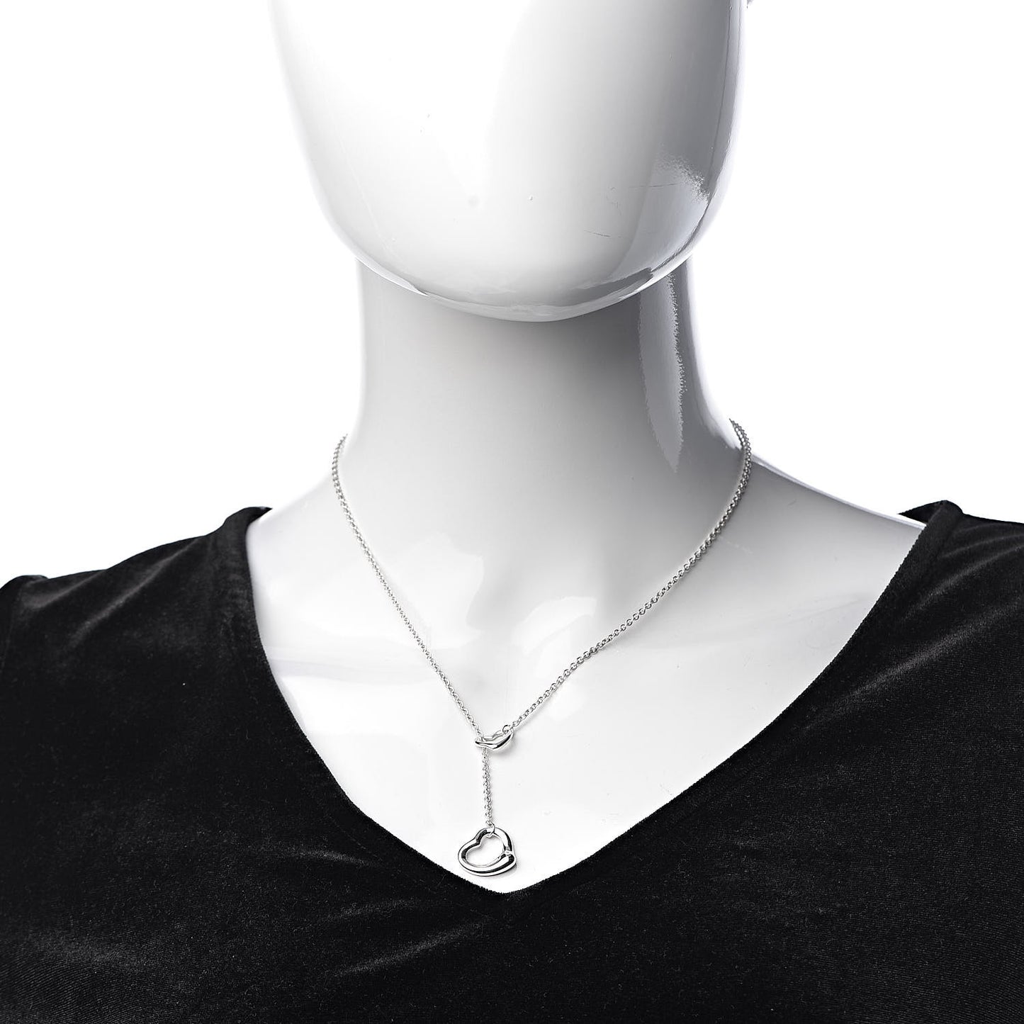 Sterling Silver Elsa Peretti Open Heart Lariat Necklace