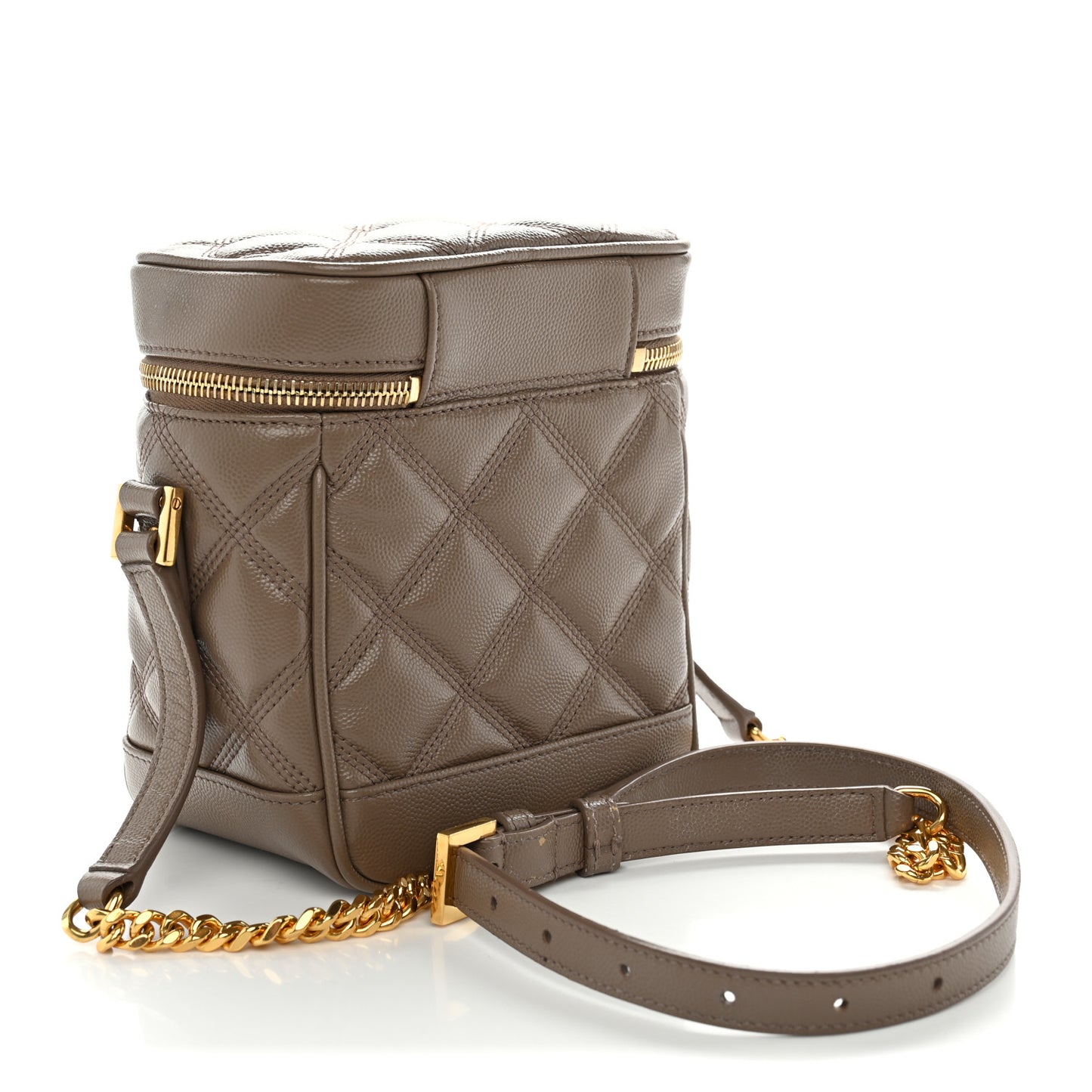 Grain de Poudre Quilted 80's Vanity Bag Dark Beige