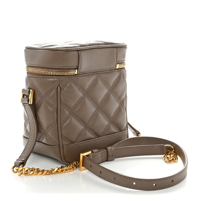 Saint Laurent Grain de Poudre Quilted 80's Vanity Bag Dark Beige 3 of 13
